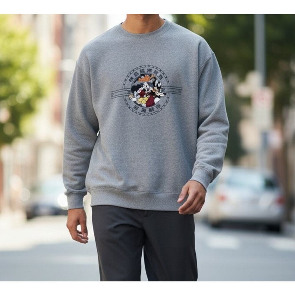 Warner Bros Studio Looney Tunes Pullover Sweater Men's XL Grey Bugs Bunny D Duck